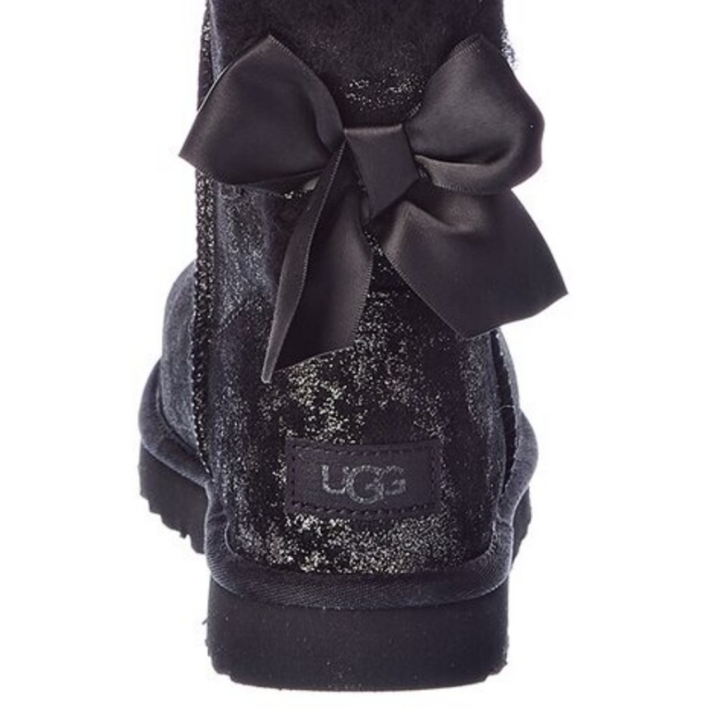 NEW UGG Mini Bailey Bow Glimmer Suede Boot
